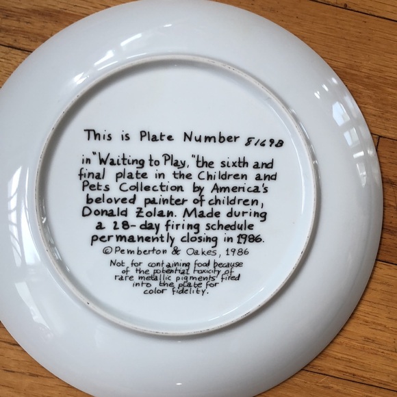 PEMBERTON & OAKES DONALD ZOLAN COLLECTOR PLATES / Bundle of 4 - Picture 3 of 9